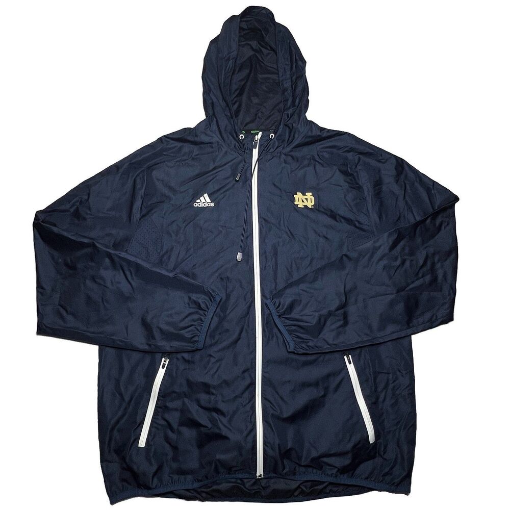 Adidas adizero Climaproof Notre Dame Mens Full Zipper Windbreaker Jacket XL